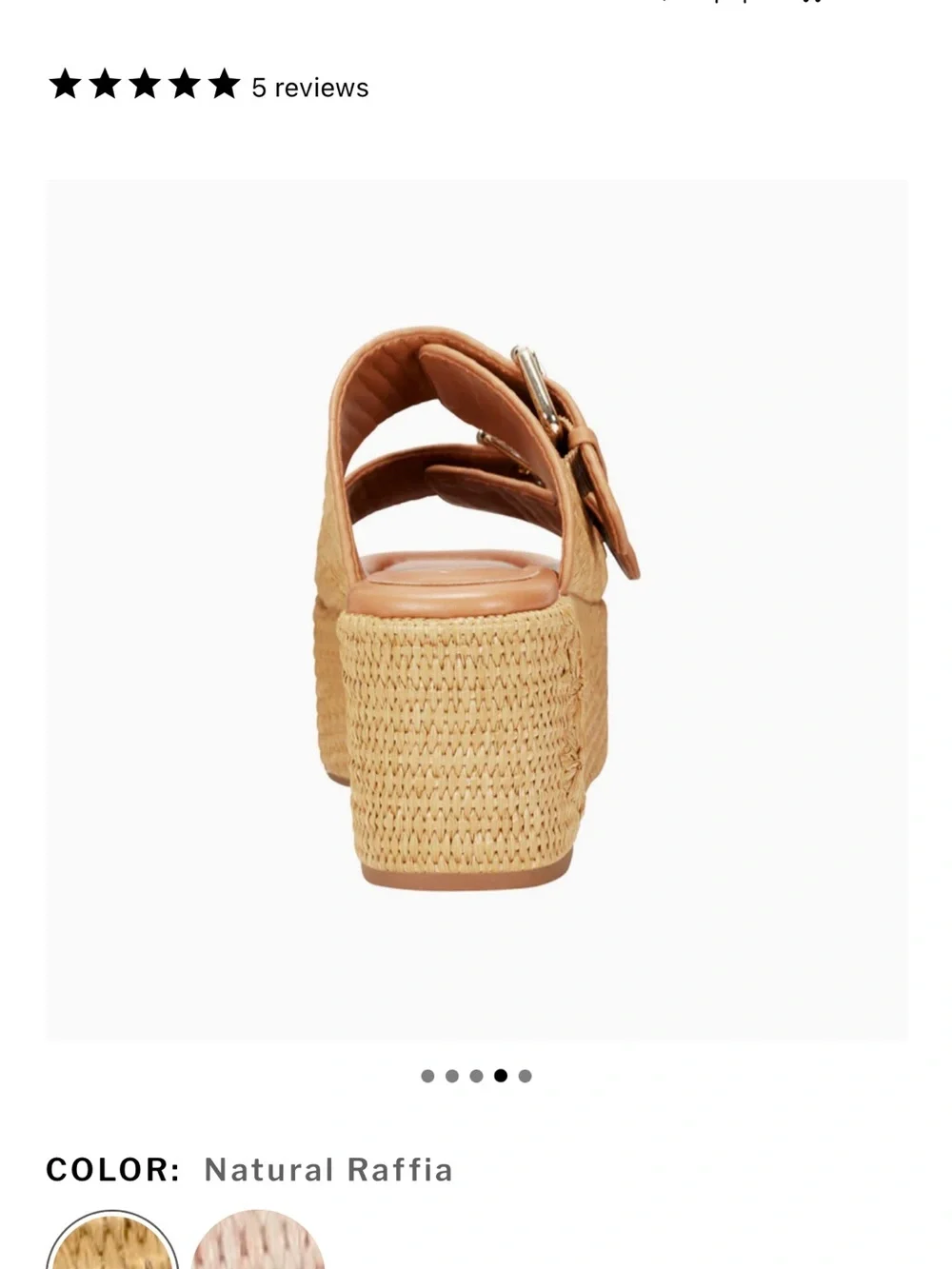 Marc Fisher Natural Raffia Double-Buckle Platform Slide